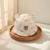 Beige bear-patterned children's fisherman's hat, breathable and sun-protective baby sun visor Application Scenario